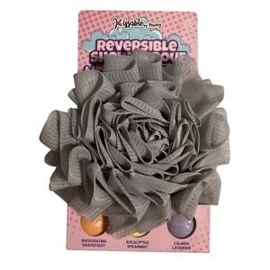 KIssable by Minxy Reversible Shower Pouf & Aromatherapy Steamer Set Gray‎